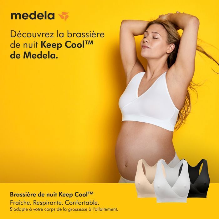 MEDELA - Still-BH mit Kühlfunktion, weiß - Größe S - Nahtloser Nacht-BH