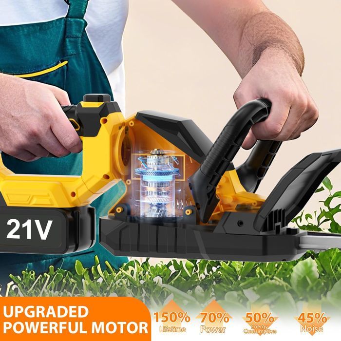 Cortasetos inalámbrico de 56 cm - 2200 W - 20 000 rpm - Incluye 2 baterías y cargador