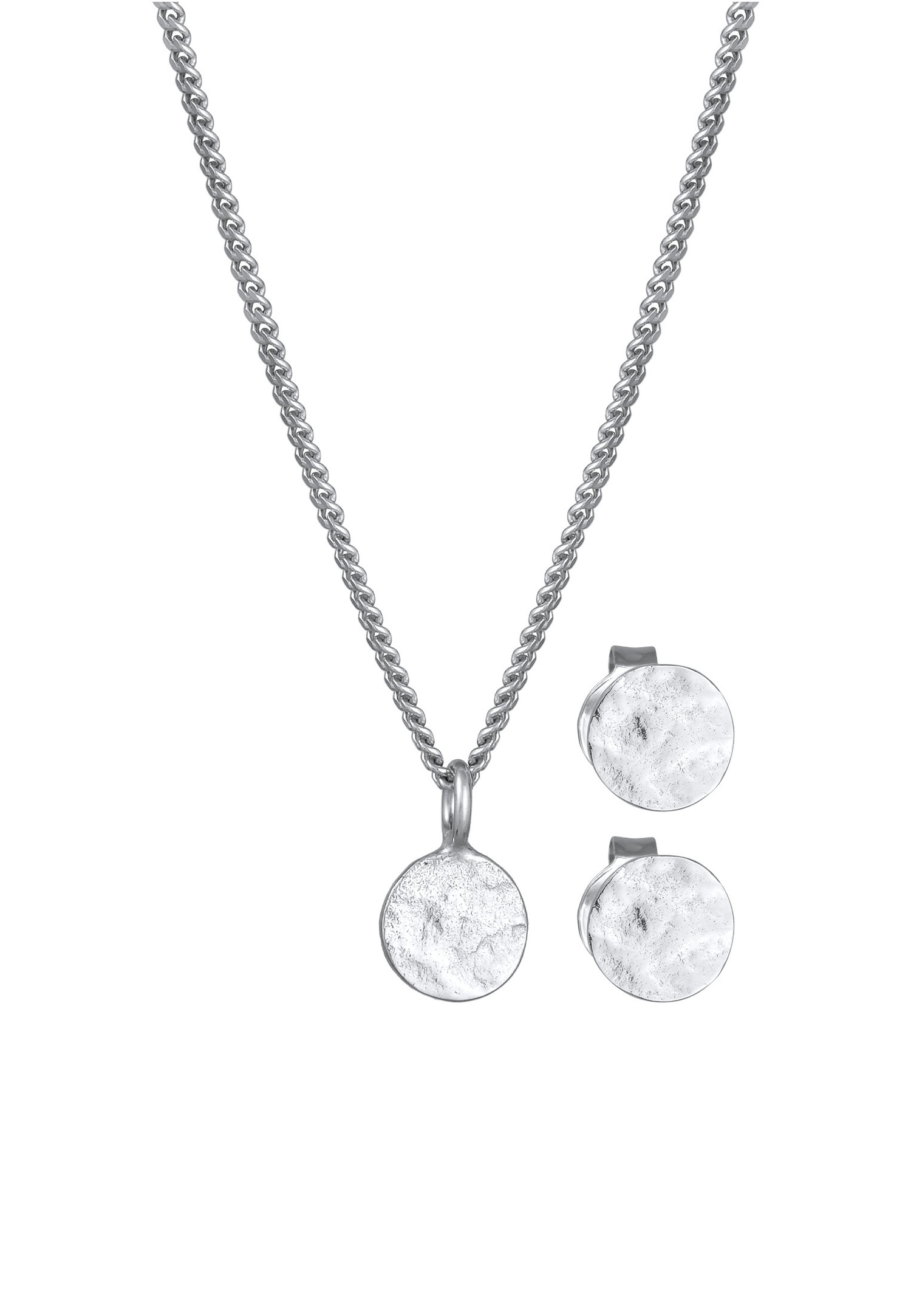 Elli Femmes pendentif plaquette set clous d'oreilles en argent sterling 925