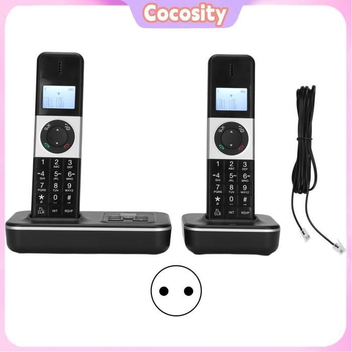 Telefono cellulare Cocosity D1002 TAMD, pratico per lavoro, ufficio e casa, digitale, cordless, con telefonia rimovibile, spina europea.