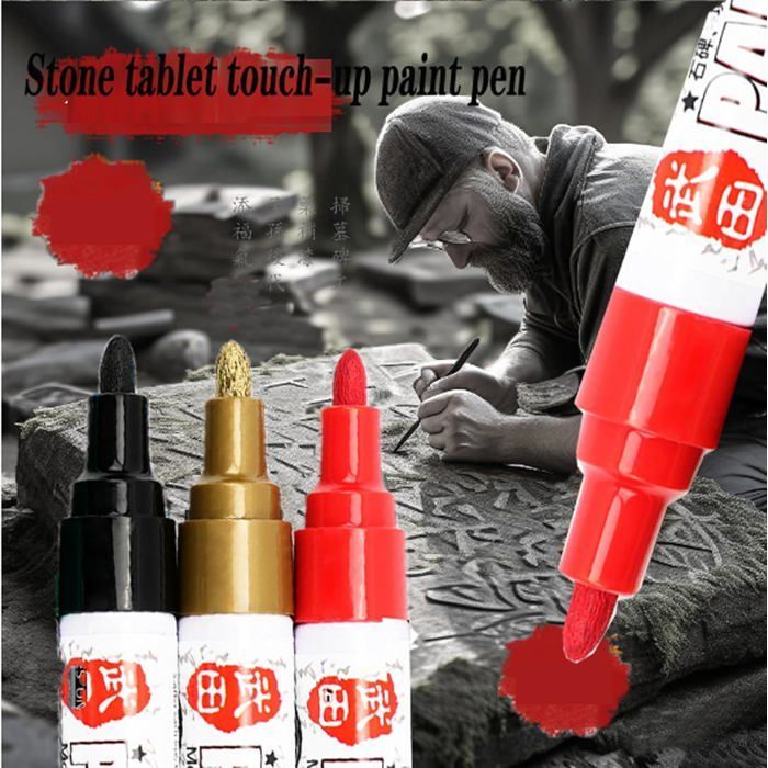 Stylos acryliques pour peindre des pierres,des pierres tombales-Résistant aux intempéries-Marqueur permanent-Séchage