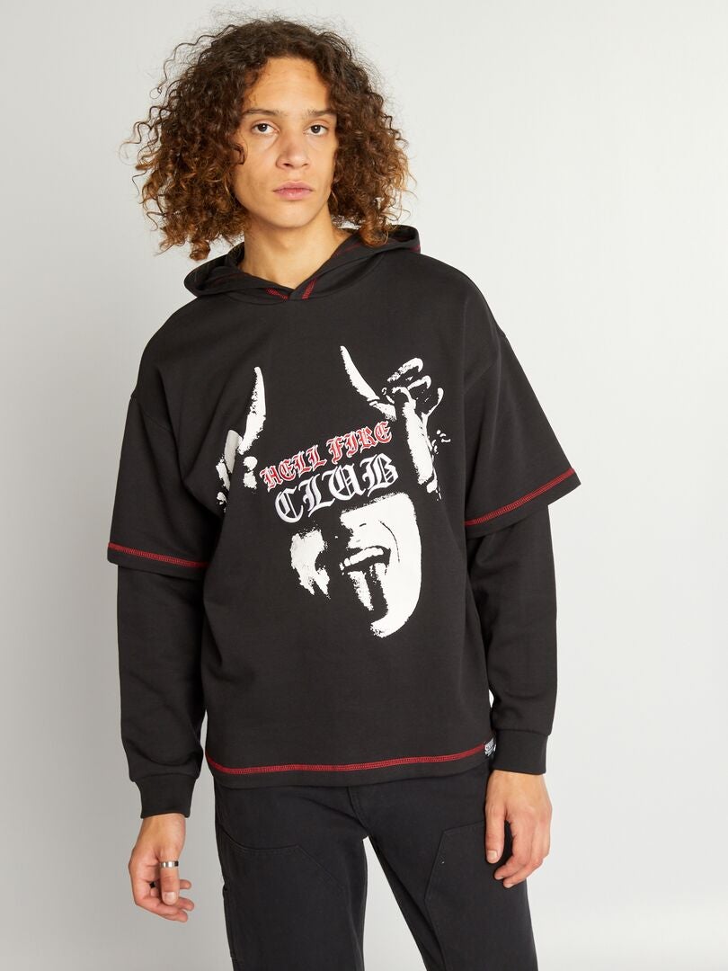Moletom 2 em 1 'Stranger Things' e camiseta - PRETO