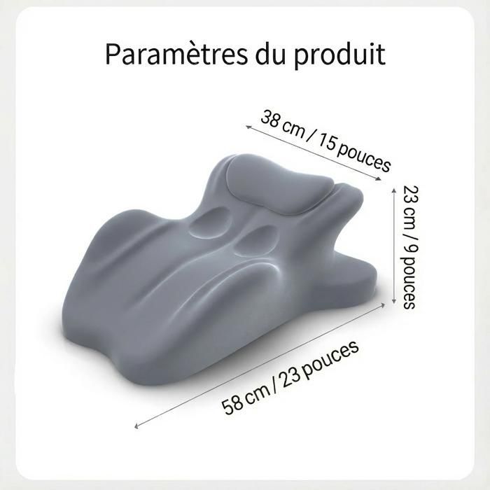 Cuscino ergonomico con angolazione perfetta di 27°, cuscino multifunzionale regolabile in memory foam (grigio)