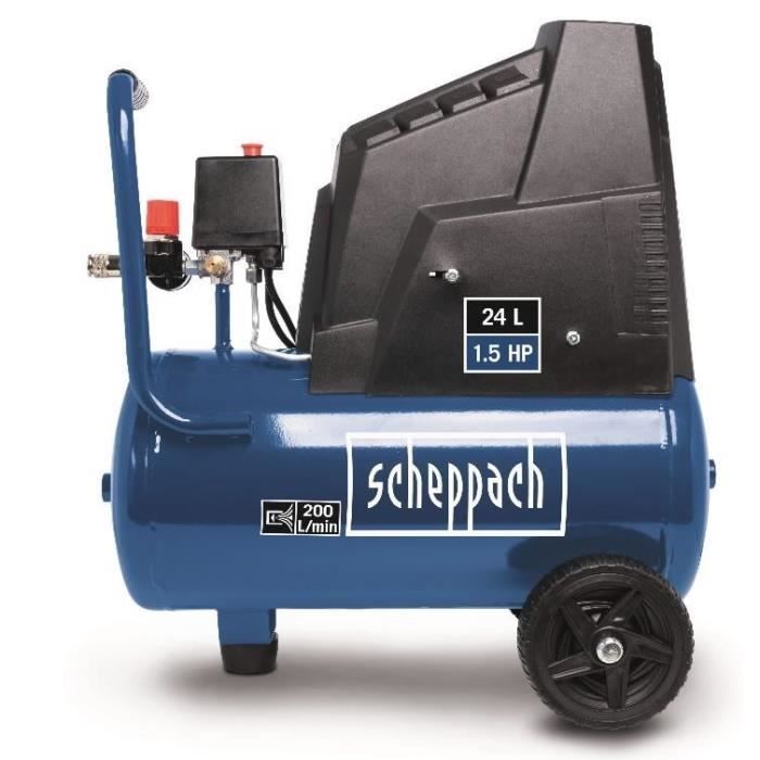 Scheppach HC30o horisontal luftkompressor - 24L - 110W - 8 bar (Leveres med et sæt med 13 tilbehør)