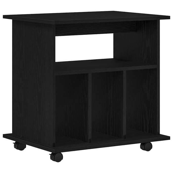 Noir Cabinet roulant, CLARENCE, moderne, Chêne noir 60 x 45 x 55 cm Bois d'ingénierie LV33