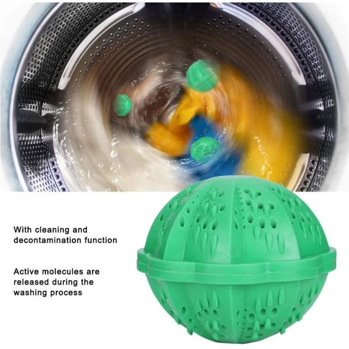 Boule de lessive réutilisable, boule de lavage écologique boule de lessive alternative détergente non chimique naturelle, peut[163]