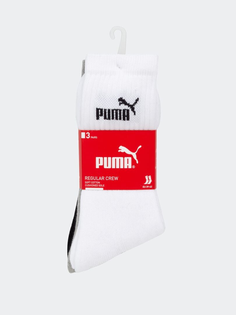 Conjunto de 3 pares de meias 'Puma' - BRANCAS