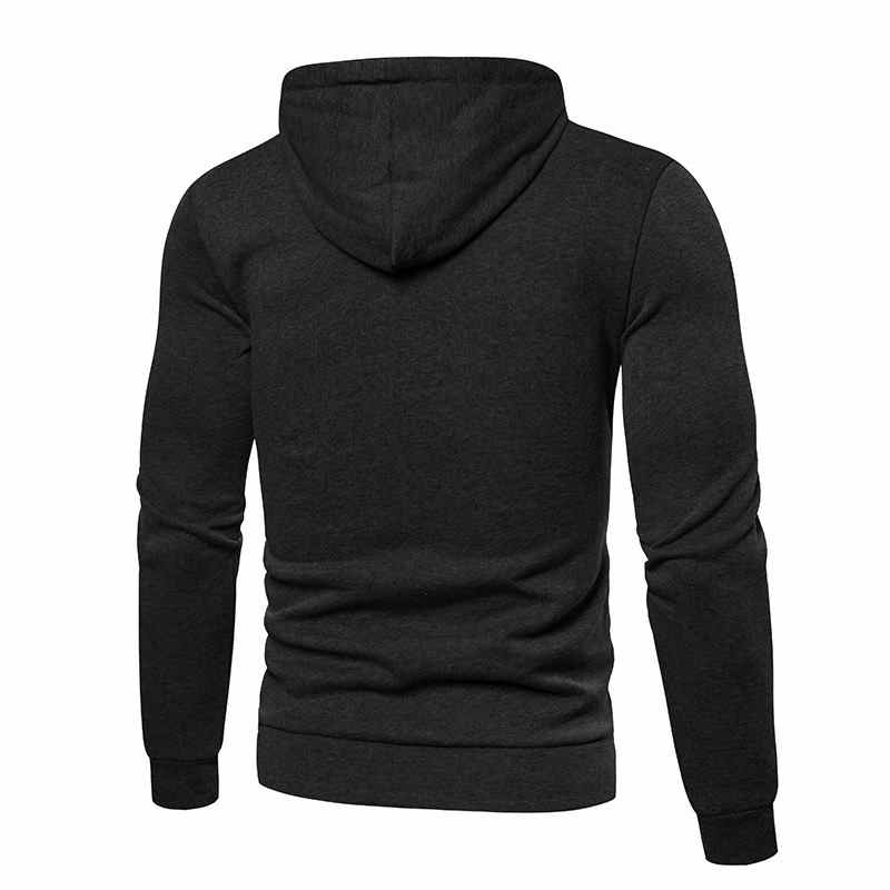 Jesienna bluza z kapturem męska na zamek, nowa, swobodna, jednolita, męska bluza z kapturem, długi rękaw, bluza z kapturem, odzież uliczna, męska bluza z kapturem