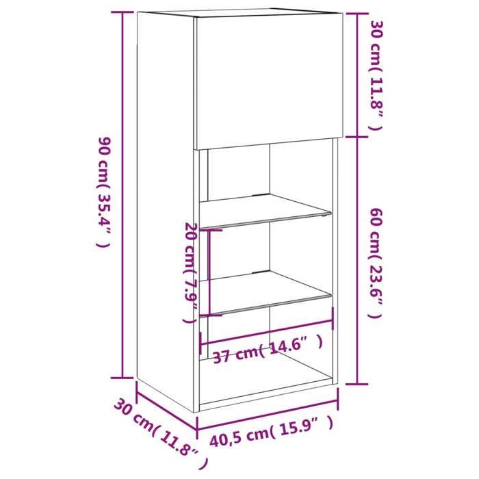 Mueble para TV vidaXL con luces LED, 2 unidades, armarios para TV de pared, mueble para TV con almacenamiento para sala de estar, 837048