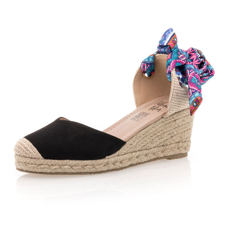 Zwarte espadrilles voor dames met touwzolen