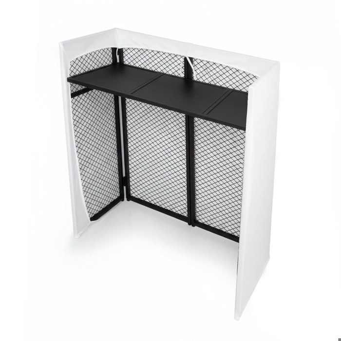 Vonyx DBC105 - Folding DJ Table Lectern with Carrying Case & Lycra Covers – Max Load 25 kg - Black