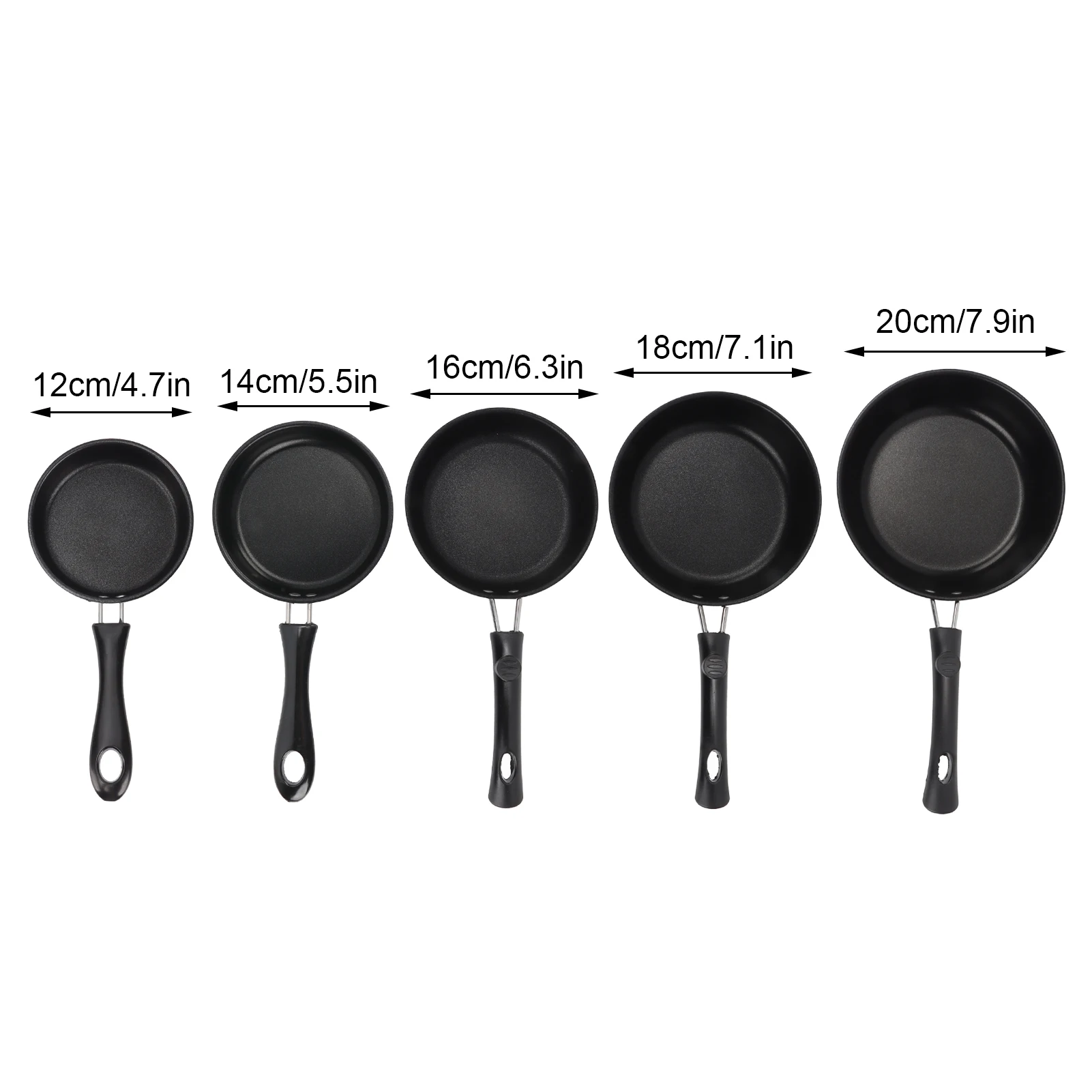 poêle à frire miniature antiadhésive de 12 à 20 cm en acier inoxydable épais, idéale pour les œufs au plat et compatible avec les plaques de cuisson à gaz et à induction.