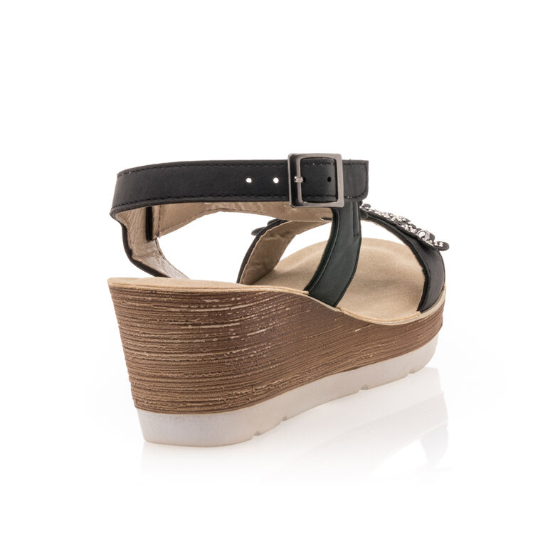 Sandalias negras para mujer / Zapatos de punta abierta
