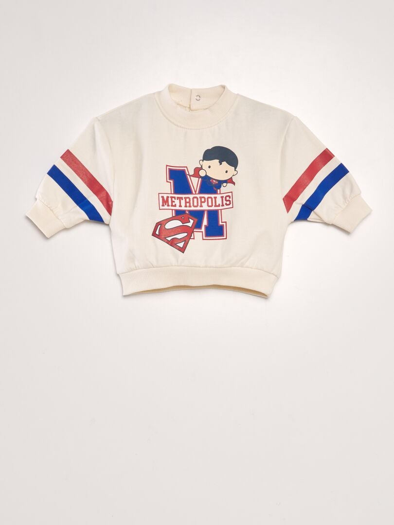 Conjunto de moletom Superman de 2 peças - BRANCO