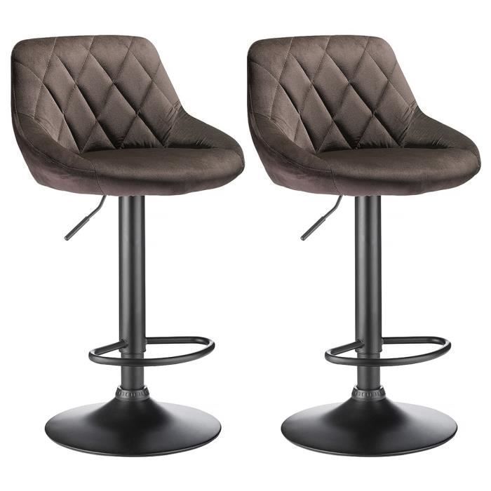 Set of Two Bar Stools - Vintage - Dark Grey - Kitchen Bistro Cafe