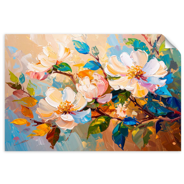 Naklejka na ścianę Feeby Kolorowe Kwiaty Liście Natura 30x20