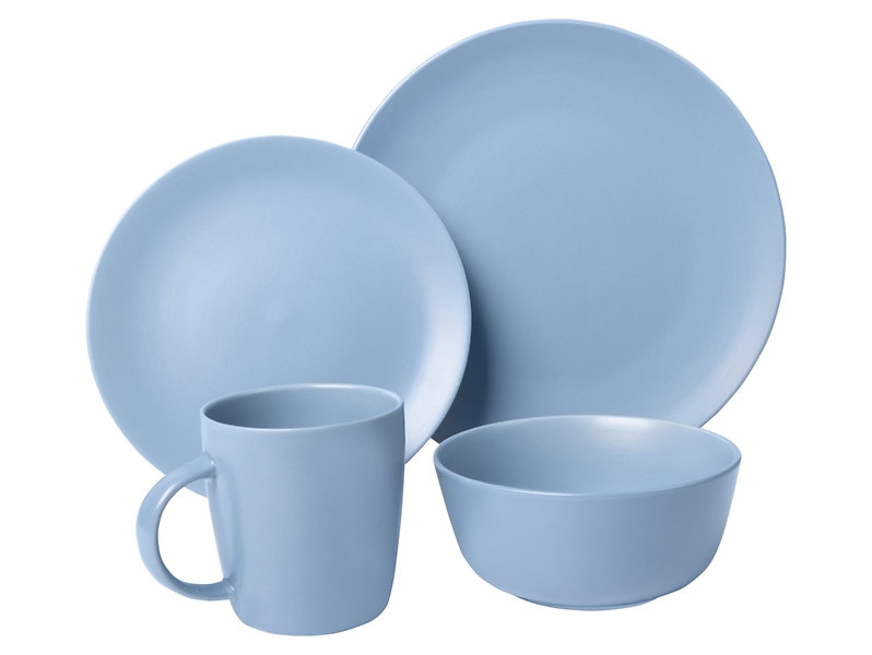 Komplet obiadowy 16 el. ceramiczny  Color Pop niebieski
