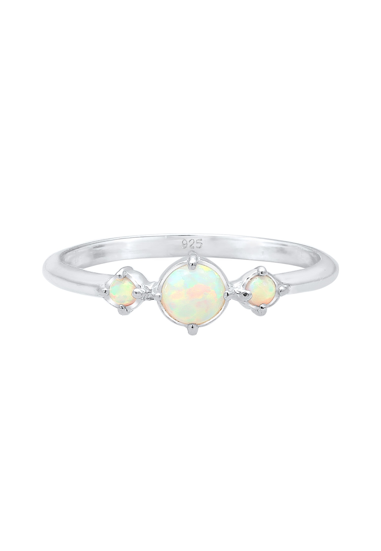 Elli Femmes Bande Géo Vintage Tendance avec Opale Synthétique en Argent Sterling 925