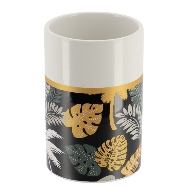 Kubek łazienkowy Tendance Gold Jungle 325 ml biało-złoty Nowoczesny