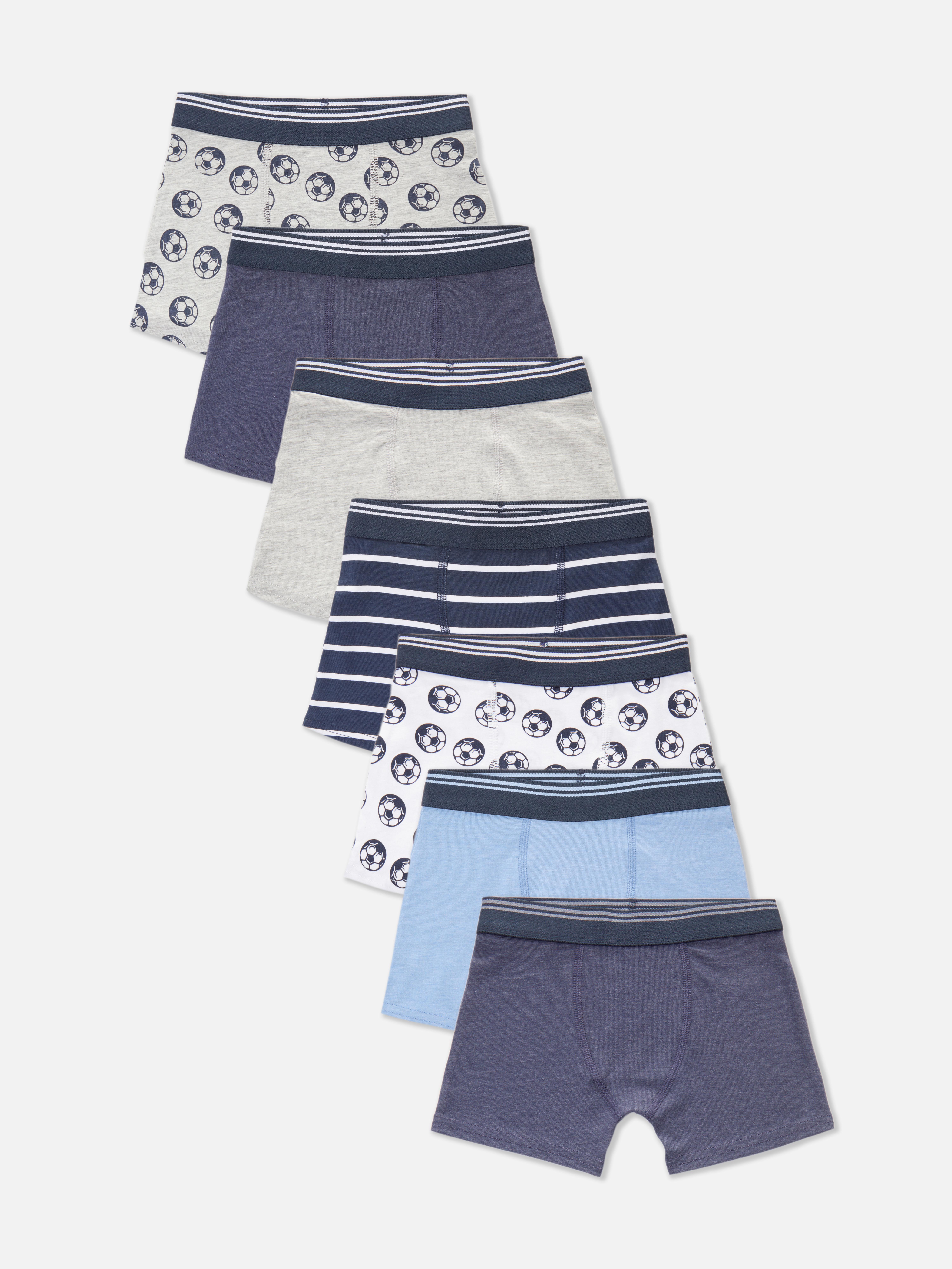 Pantaloni scurți boxer cu imprimeu de fotbal, set de 7. Un pantaloni scurți boxer clasici pentru fiecare zi a săptămânii.