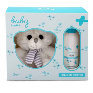 „Baby Wells“ dovanų rinkinys su kūdikių odekolonu ir pliušiniu žaislu 100 ml