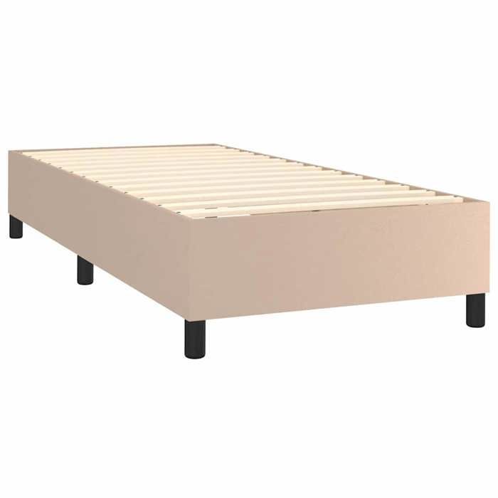 Struttura letto con materasso - Maison Exclusive - 80x200 cm - Ecopelle color cappuccino - Massimo relax