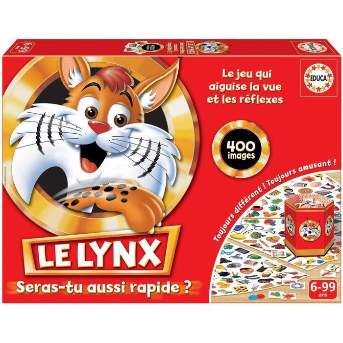 Lynx 400 Images, Educa, Family and Children's Board Game, Strengthens visual memory and reflexes, Ages 6+ (16042)