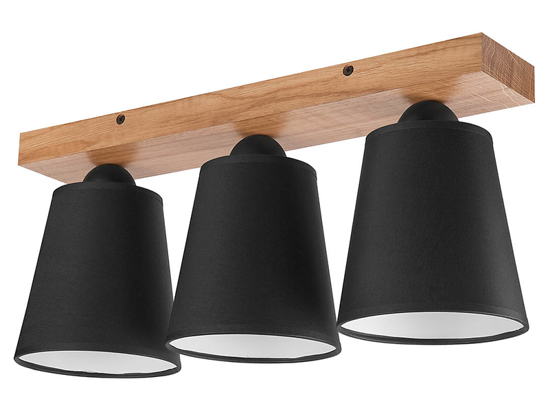 Lampa sufitowa Lula 3-punktowa czarno-brązowa