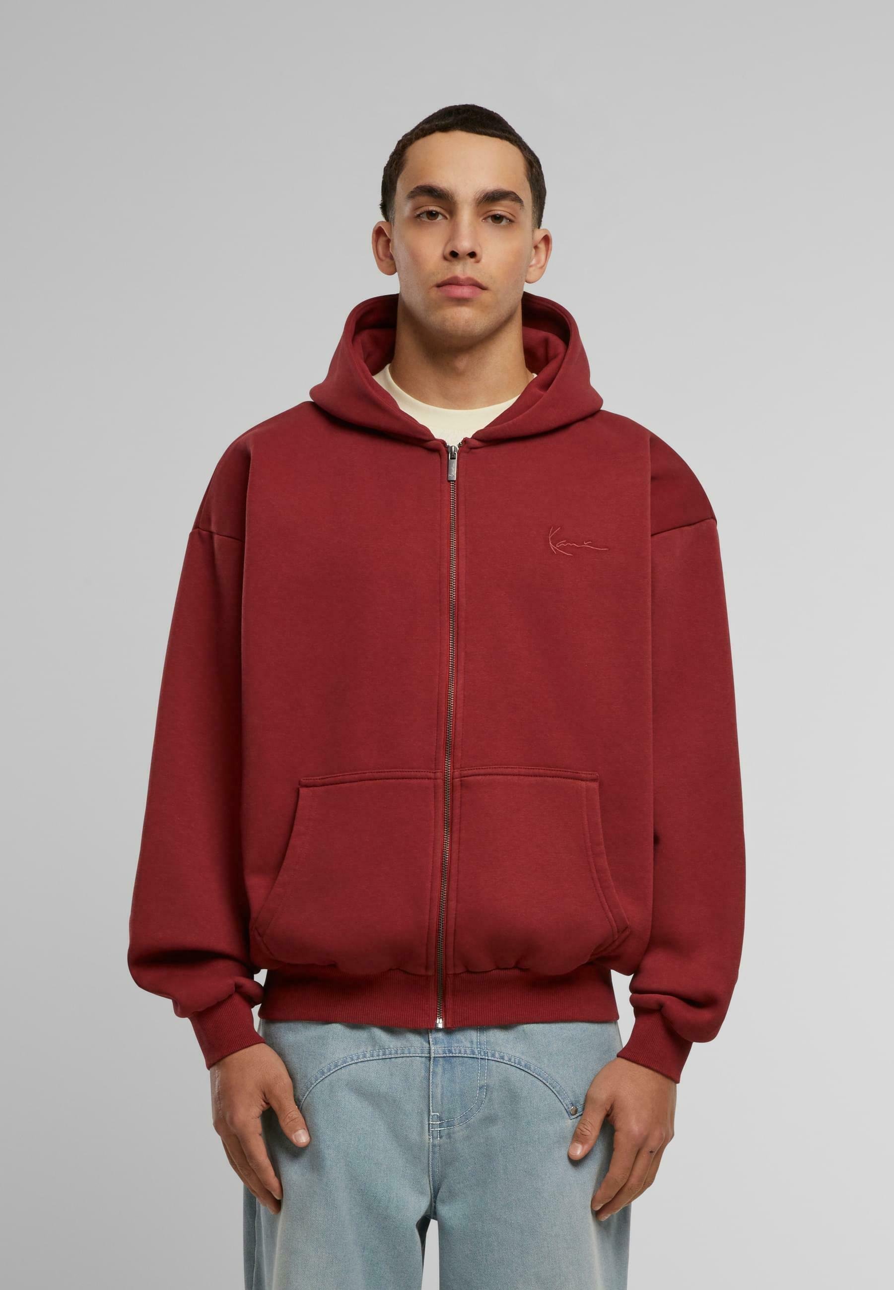 Karl Kani sweatshirt met rits - donkerrood