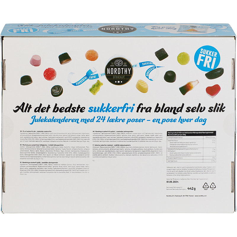 Adventskalender sockerfri 442 g, Nordthy