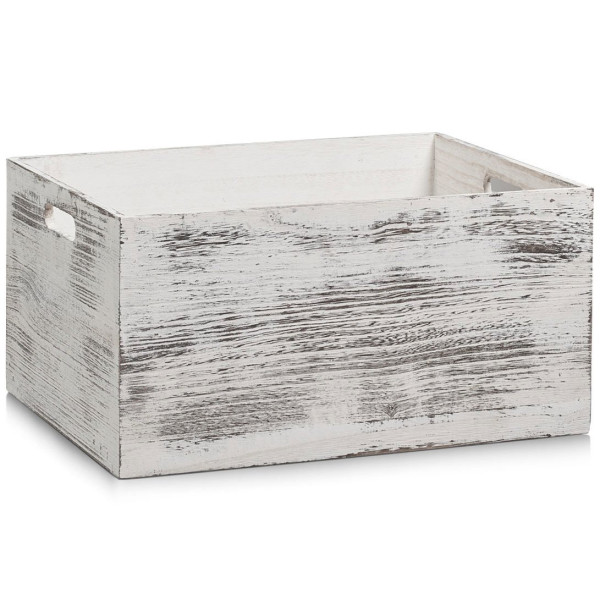 Skrzynia do przechowywania RUSTIC WHITE, drewniana