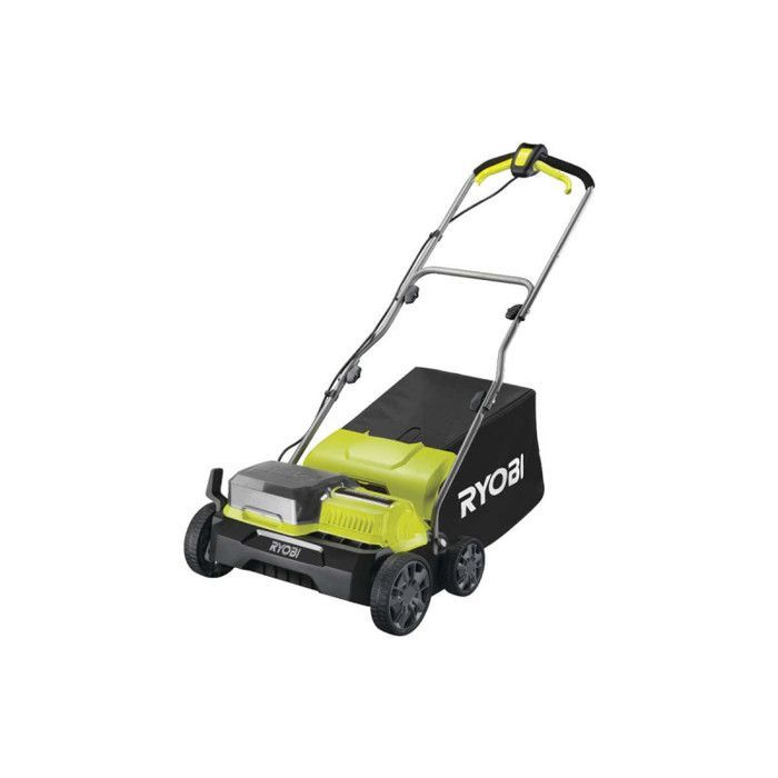 RYOBI - Escarificador/Aireador sin escobillas de 18 V, Ø 35 cm, 2 en 1 - 2 baterías de litio+ de 18 V y 4,0 Ah y cargador - RY18SFX35A-240
