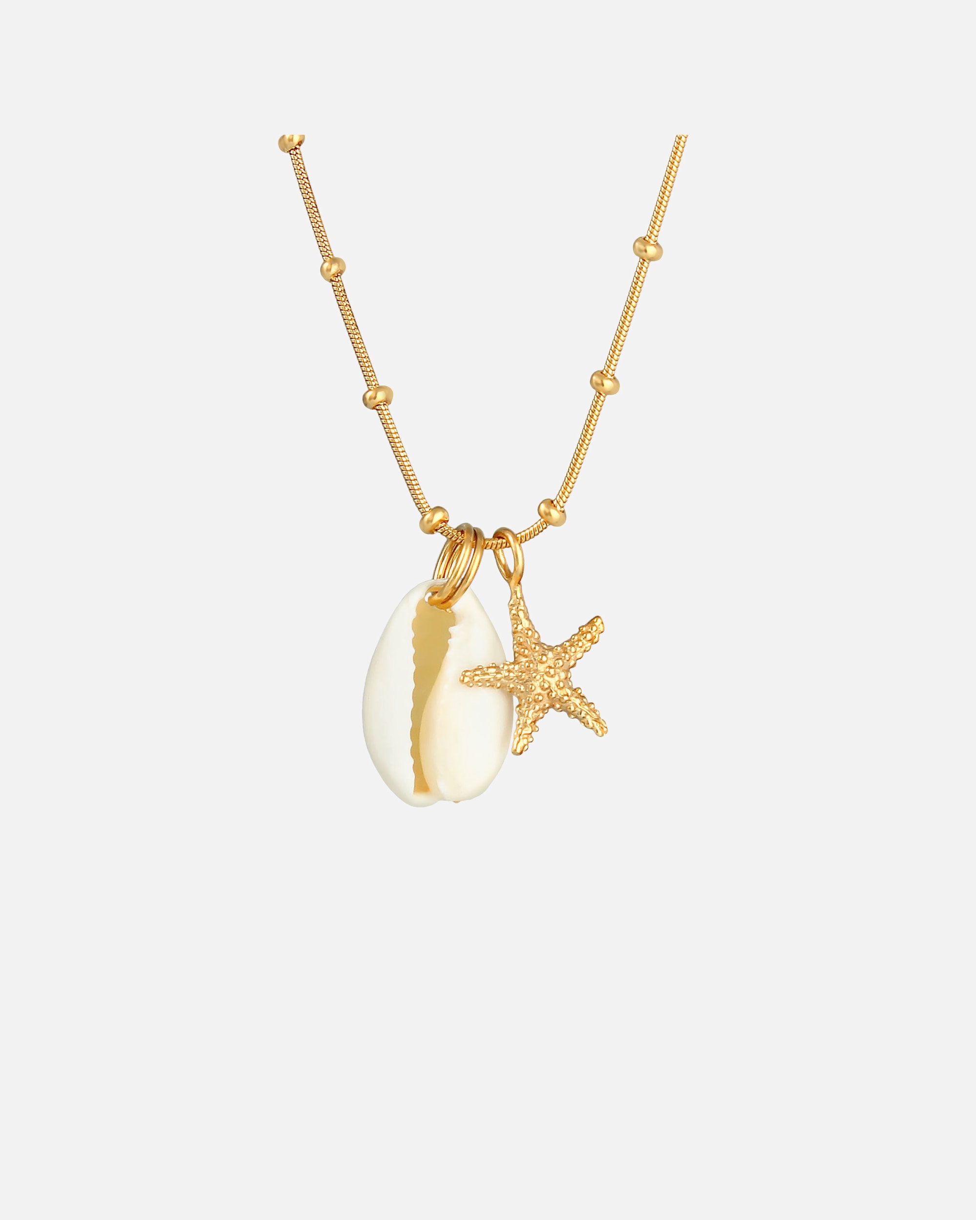 Elli Pendentif étoile de mer en coquille de kauri pour femme Tendance estivale en argent sterling 925 plaqué or