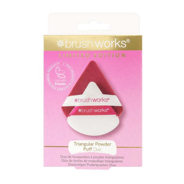 Brushworks Limited Edition Dreieckiges Puderquasten-Duo (Rot)