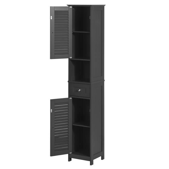 SoBuy FRG236-DG Badezimmerschrank, hoher Schrank, Aufbewahrungsschrank - Grau