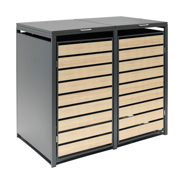 Χαλύβδινο κουτί αποθήκευσης κάδων, 2 x 240 l