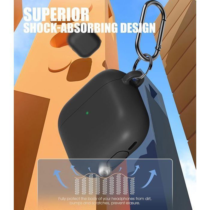 Funda compatible con AirPods de 4.ª generación con kit de limpieza, funda protectora de silicona para AirPods 4 (2024)