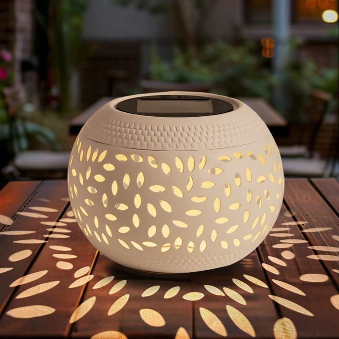 Lámpara de mesa solar LED retro impermeable para exteriores