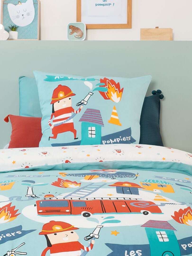 'Brandweer'-beddenset - Eenpersoons - Blauw