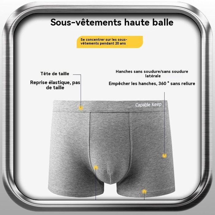 Lot de 5 Boxer Homme Coton, Caleçon uni Naturel et Hypoallergénique XD1094 Noir