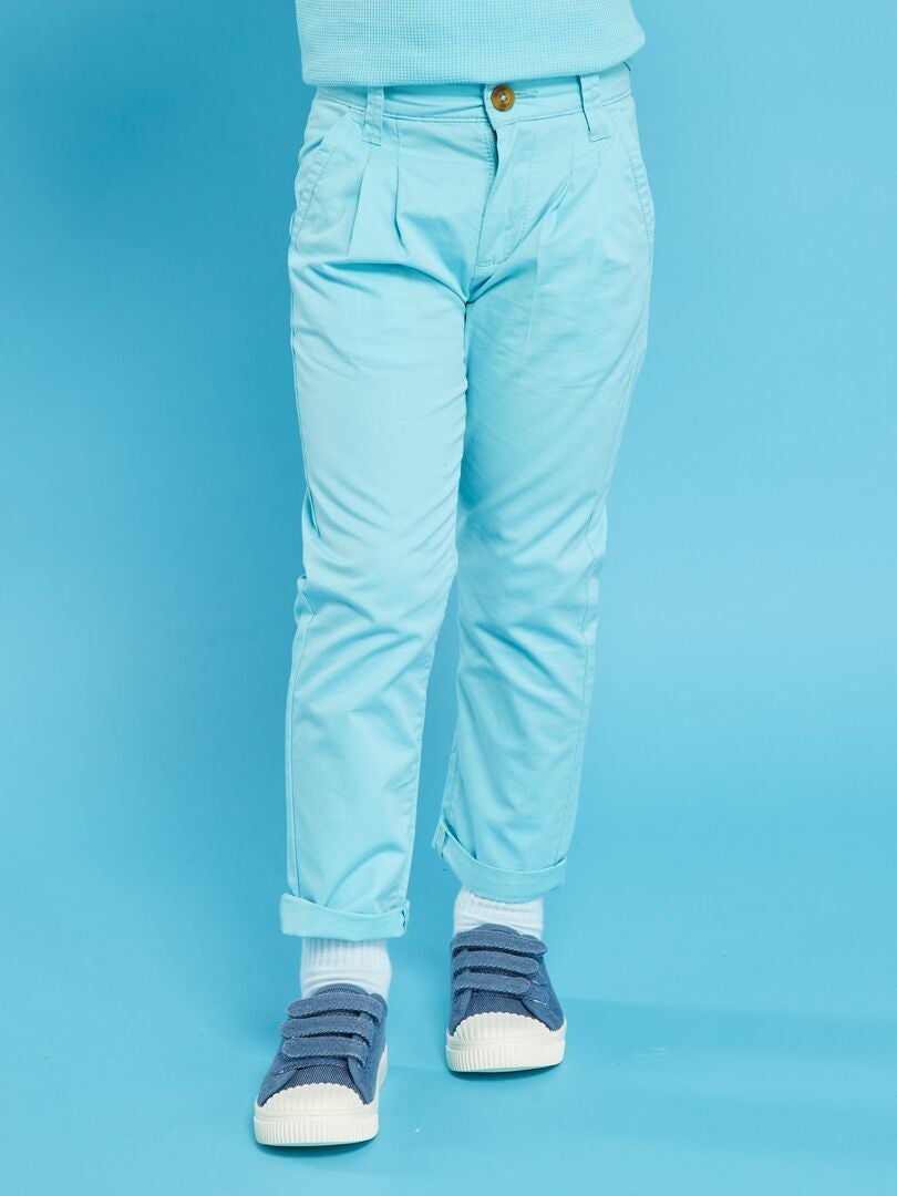 Calças chino de corte reto - AZUL