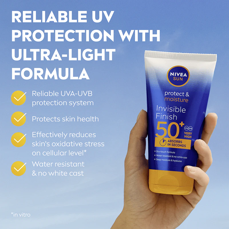 Protetor solar hidratante NIVEA SUN Protect & Moisture com ácido hialurônico