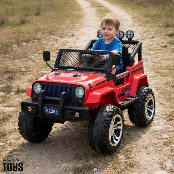 Jeep Style 4x4 12V Macchina elettrica per bambini - Bianca - Età 2-6 - 4 motori - Pneumatici in EVA - Bluetooth - 35 kg