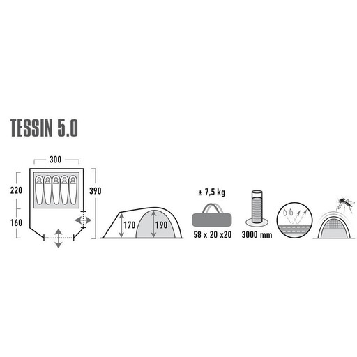 High Peak Tessin 5.0 Tent