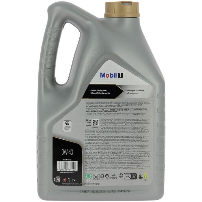 Olio motore sintetico 5W-40 FS - MOBIL 1 - lattina da 5 litri - Altissime prestazioni - anti-inquinamento