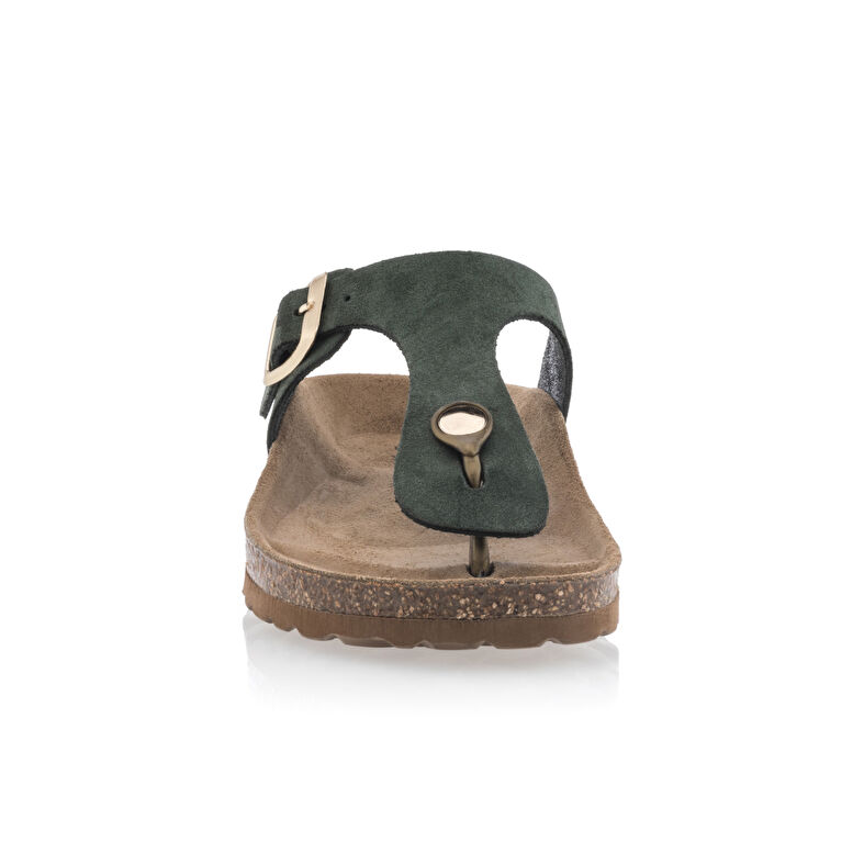Grüne Damensandalen / Zehenfreie Schuhe