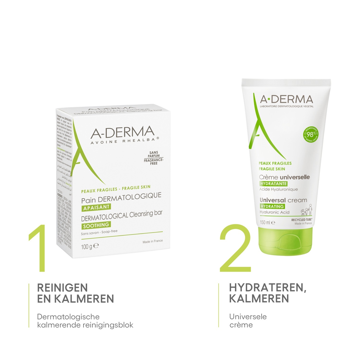 A-DERMA Körperseife, dermatologische Reinigungsseife – 100 ml