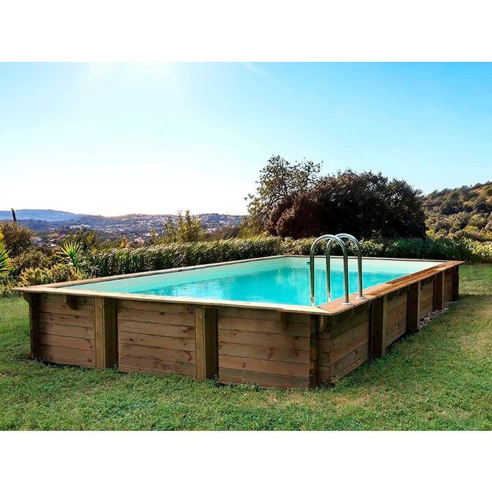 Kit de piscina rectangular de madera 