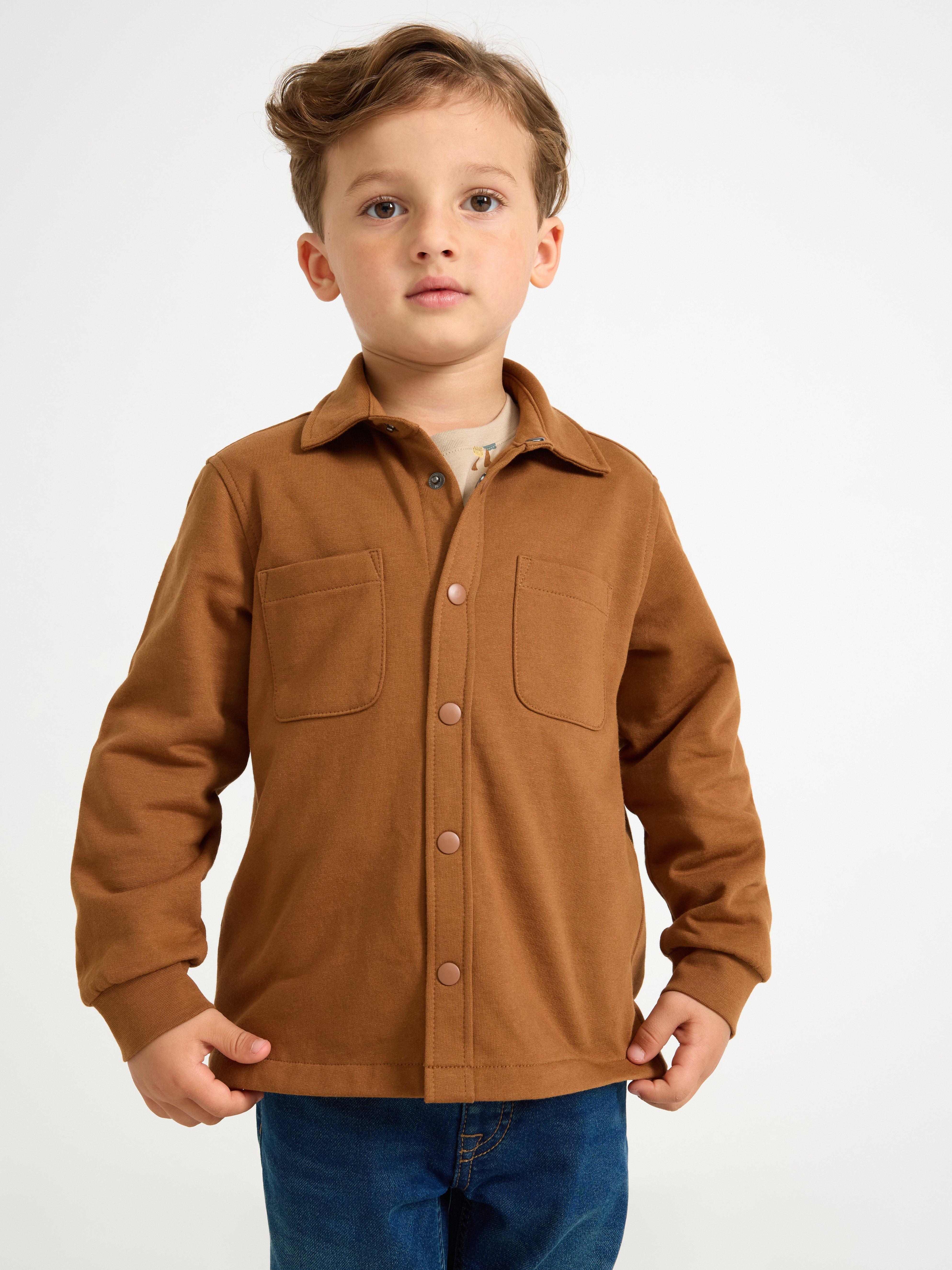 Sobrecamisa en trikå Marrón claro empolvado