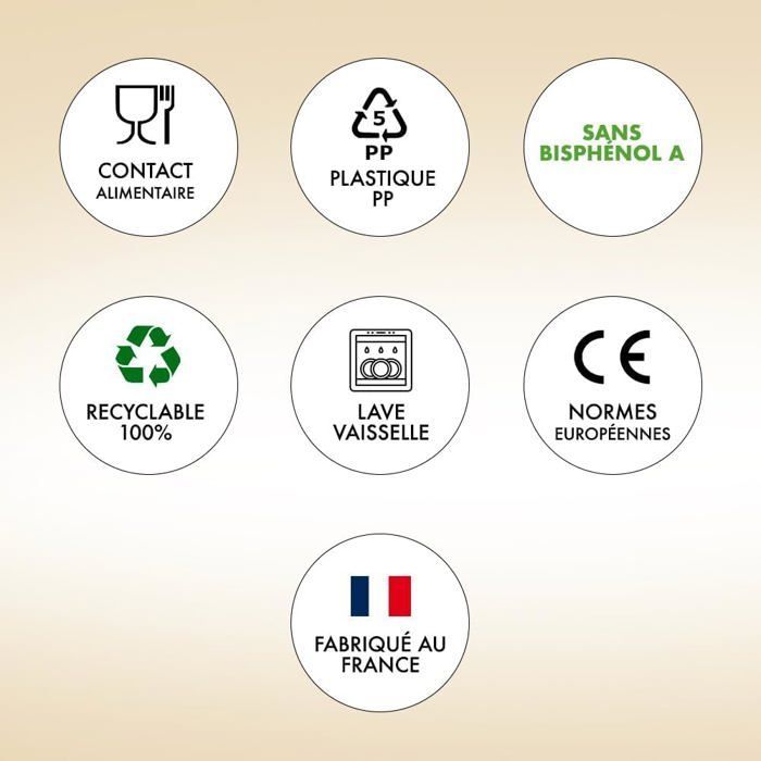 Eco Cup Reusable Wine Glasses 12cl (18cl to the brim) MADE IN FRANCE - Made of Polypropylene, Translucent Frosted Glass